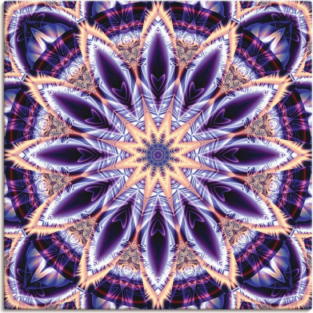 ARTland Leinwandbild Mandala Stern lila Größe: 40x40 cm