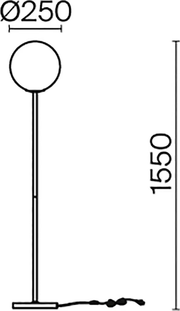 Lampadaire design Ring laiton et sphère blanche diffuseur Maytoni