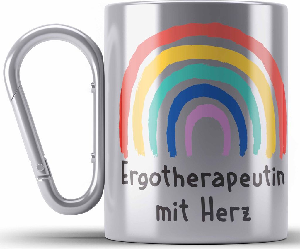 Trendation - Ergotherapeutin mit Herz Edelstahl Tasse Produktbild 