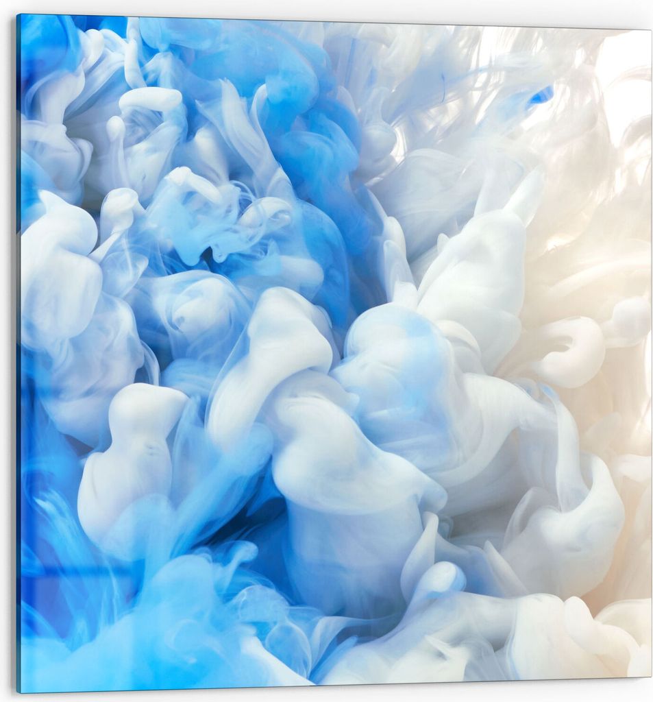 DEQORI Küchenrückwand Glas 60x60 cm 'Zweifarbiger Qualm' Spritzschutz Bad Rückwand