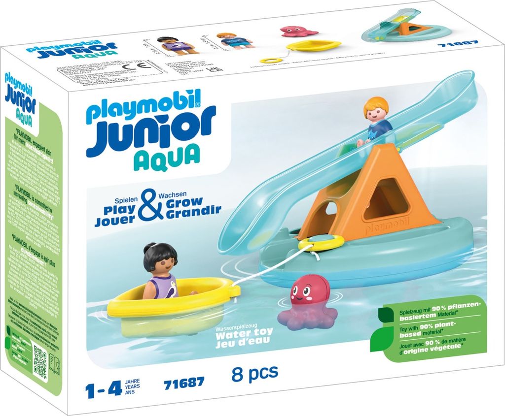 Badeinsel mit Wasserrutsche PLAYMOBIL Junior Aqua