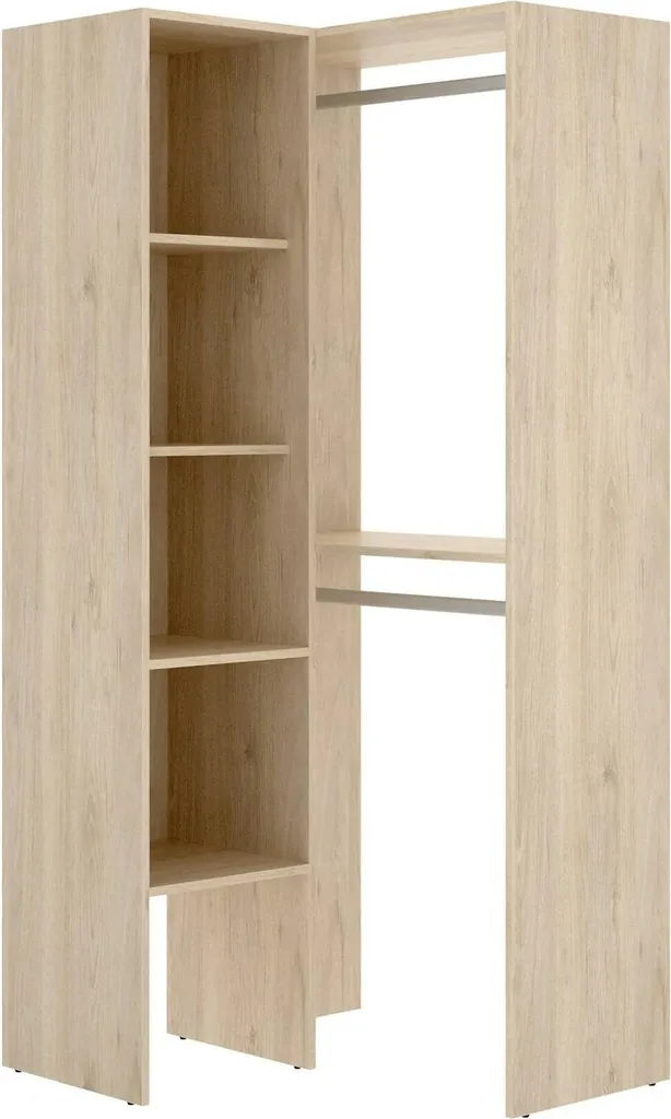 Armoire Haute 186 cm Arpagone 5 Niveaux en Chêne Marron pour Bureau