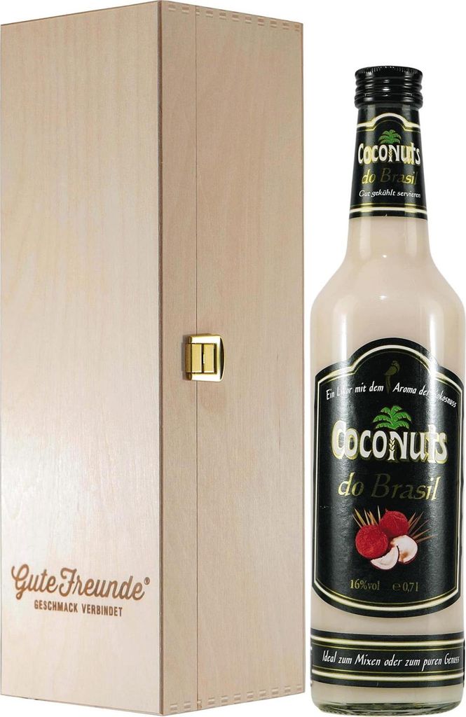 Coconuts do Brasil Likör mit Geschenk-Holzkiste