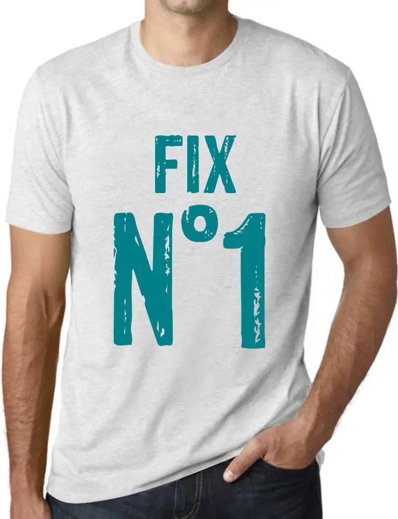 Herren Grafik T-Shirt Fix Nr 1 – Fix No 1 – Öko-Verantwortlich Vintage Jahrgang Kurzarm Lustige Druck Geburtstag Geschenk Mann