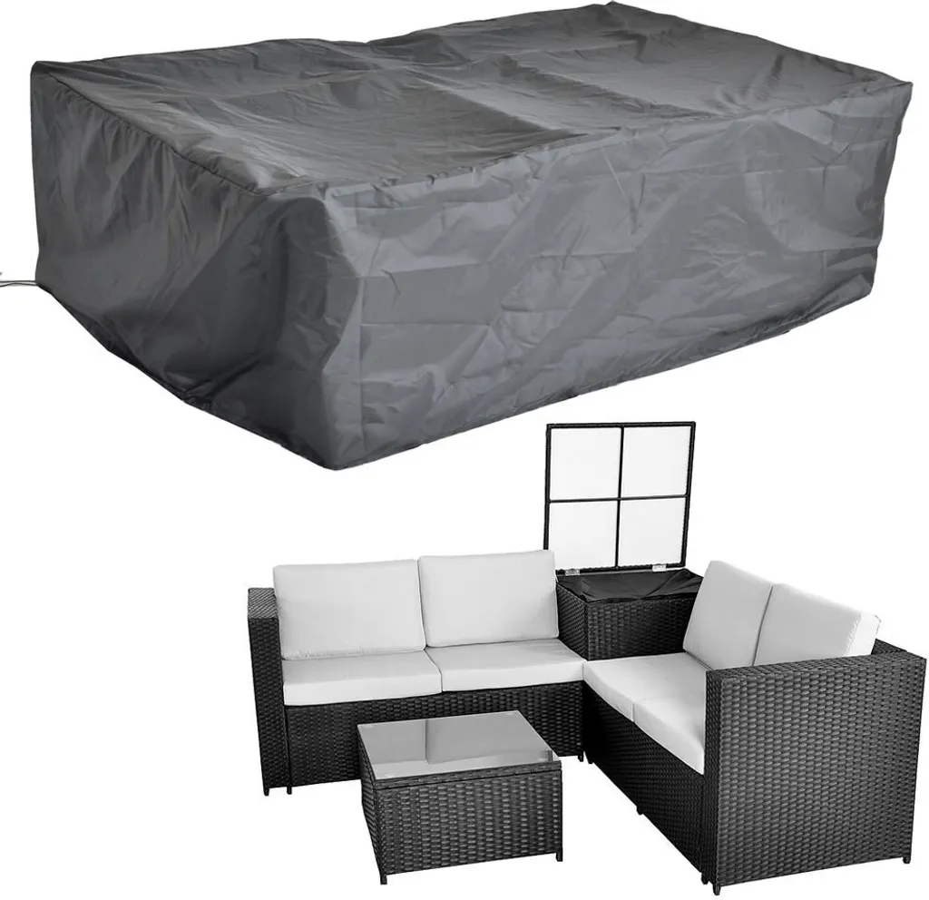 Telo Copri Mobili Giardino 185x185x70 | Copertura Rattan Nero