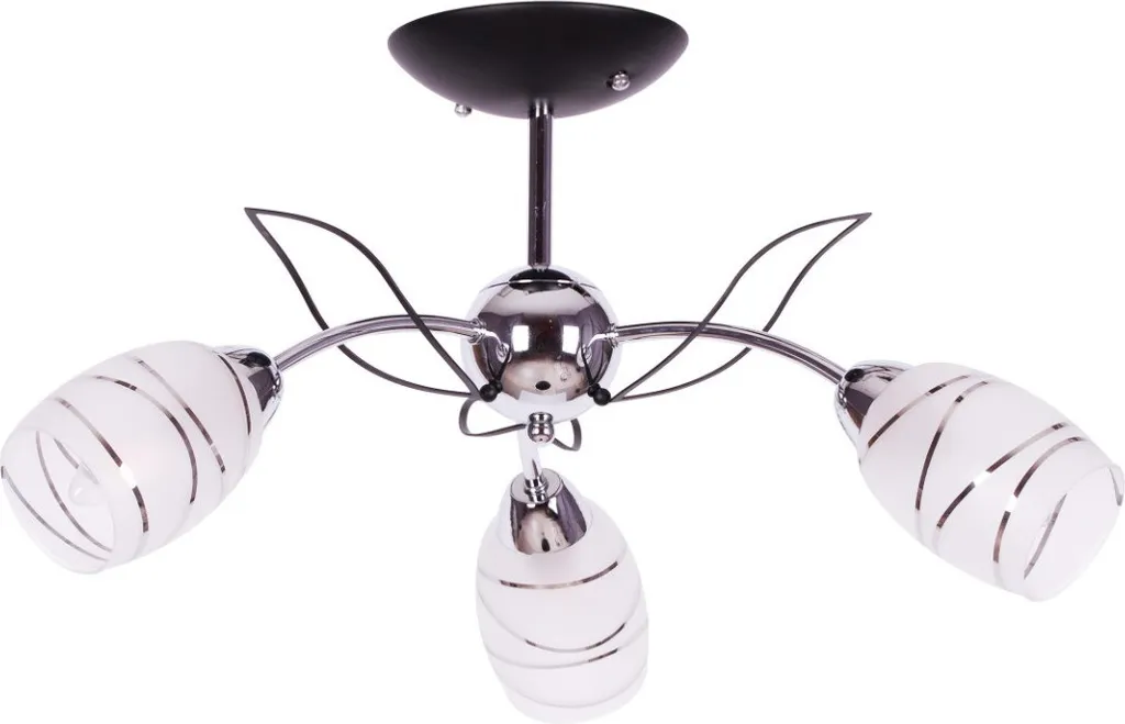 Plafonnier XENA 3 Lampes : Solution Éclairage Grand Salon Blanc Chrome