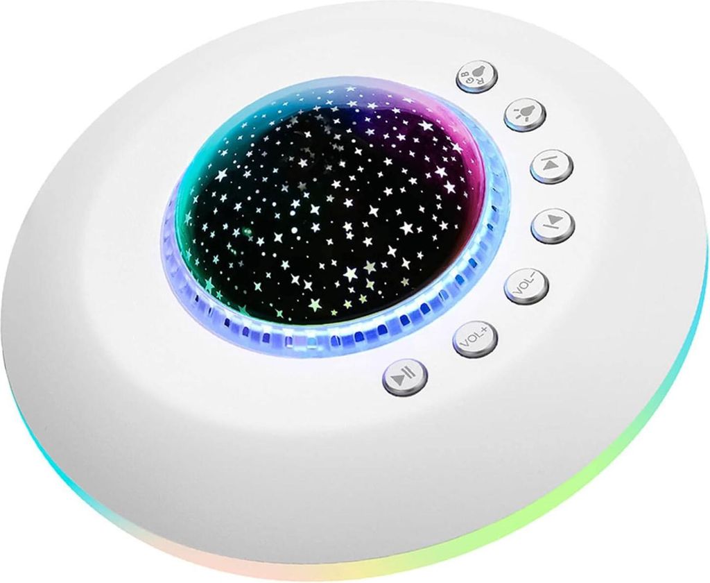 Weißes Rauschen-Soundgerät für Kinder mit 7 Sternennachtlichtern, 28 beruhigenden Geräuschen, Schlafgeräuschgerät für den Nachttisch im Baby...