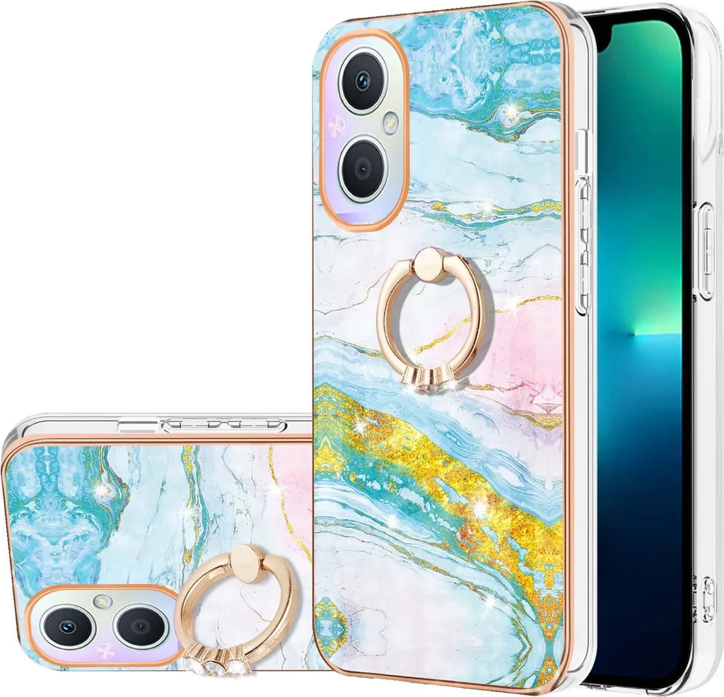 Custodia OnePlus Nord N20 5G Marble Blue - Must-Have con Anello