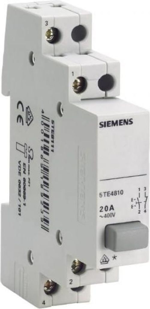 Modularer Taster 20A 1NO 1NC grau bistabil 5TE4810