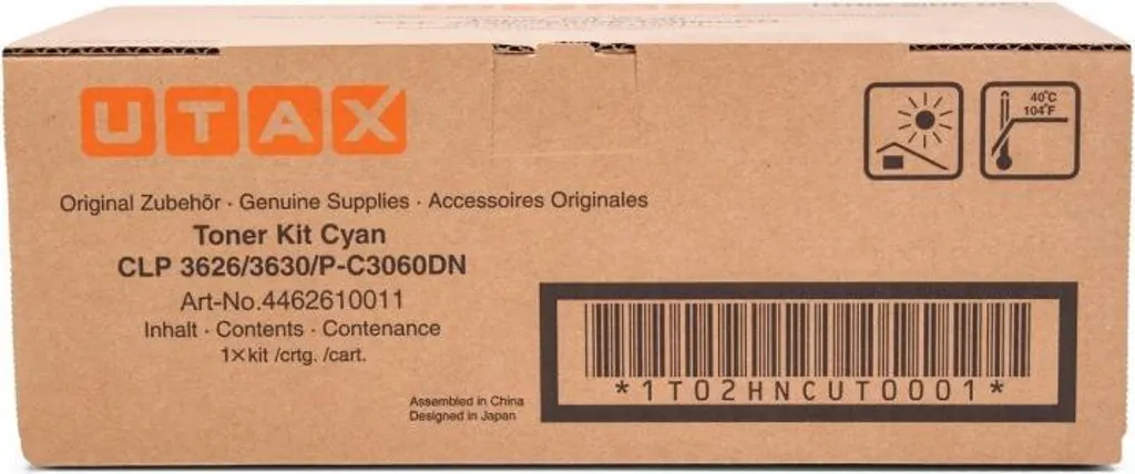 Toner Utax CLP3626 Cyan 10000 Pages ISO19798 pour Imprimante CLP3626C