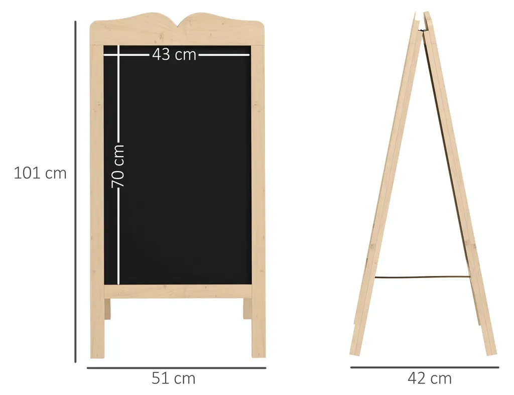 Chevalet bois stable et robuste pour tableau noir - Pliage facile 101cm - 3