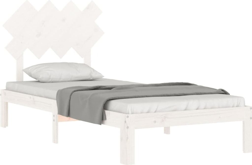 vidaXL Massivholzbett ohne Matratze Weiß 90x200 cm Kiefernholz