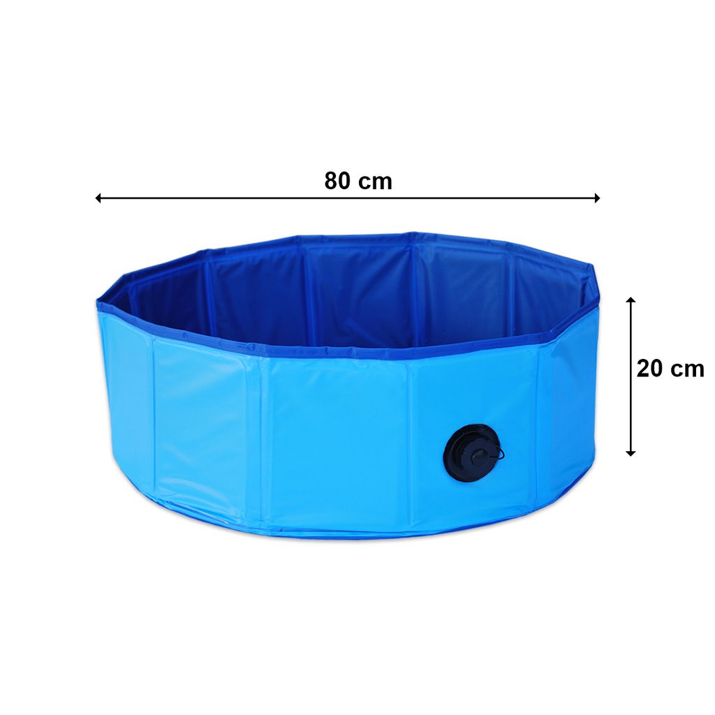 Kinderpool Planschbecken Pool Kinder Swimmingpool Baby faltbar Blau, 80 x 20 cm B2