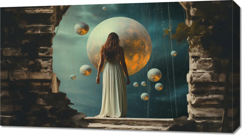 Quadro su Tela 90x50 Teatro nel Portale delle Rovine - Atmosfera Magica
