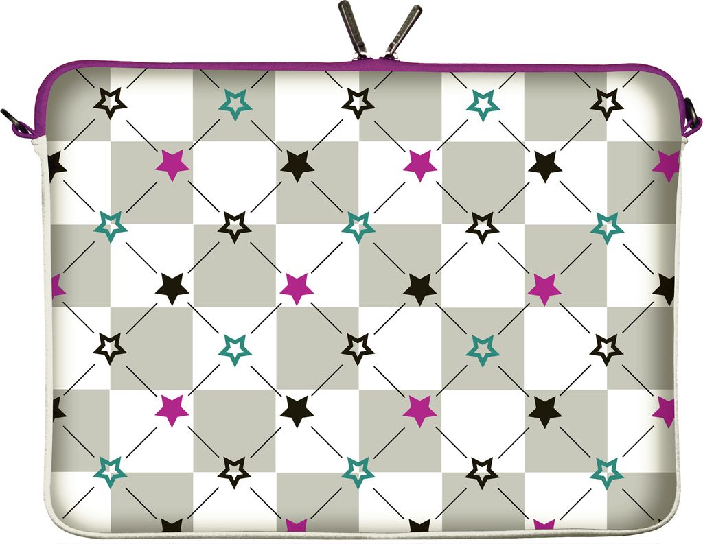 LS112-15 Stars Designer Laptoptasche 15,6 Zoll (39,1 cm) aus Neopren Laptop-Schutzhülle Sleeve Tasche Hülle Cover Case Bag türkis lila grau
