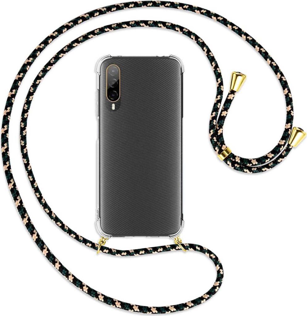 Handykette Backcover-Schutzhülle mit Band (Metall goldfarben) für HTC Desire 22 Pro 5G (6.6'') - camouflage