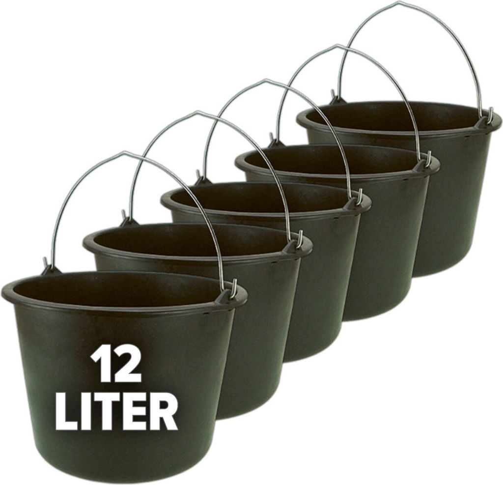 Eimer, Baueimer, Putzeimer, Mörteleimer mit Henkel 5er Set - 12 oder 20 Liter Größe:20 Liter