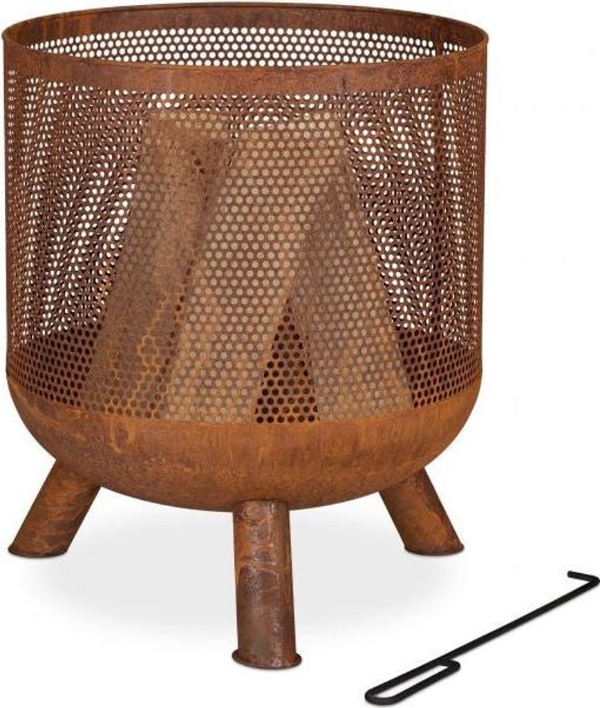 Feuerkorbgeflecht rostfarben