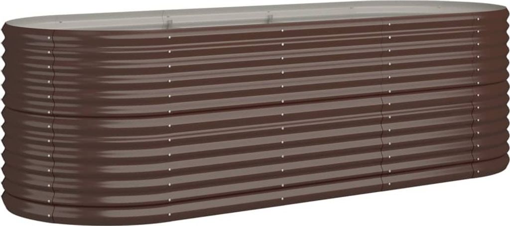 Hochbeet Pulverbeschichteter Stahl 224x80x68 cm Braun