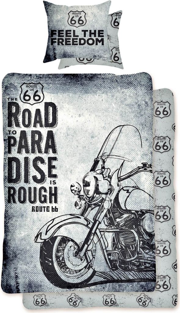 SkyBrands Bettwäsche Route 66 ROU003BL 135x200+80x80 Produktbild 