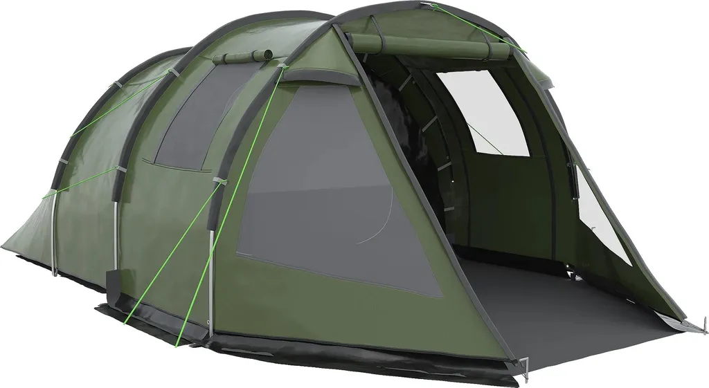 Tente tunnel anti-pluie : finissez-en avec l'humidité en camping gris