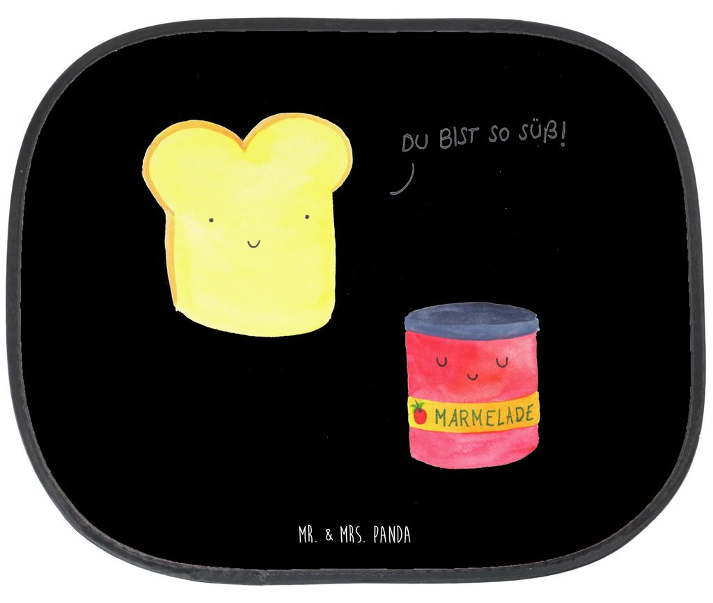 Mr. & Mrs. Panda Sonnenschutz Auto Fenster Toast Marmelade - Schwarz - Geschenk, Autoscheiben, Sonnenblende, Toastbrot, Süß, Autoscheibe, Frühst...