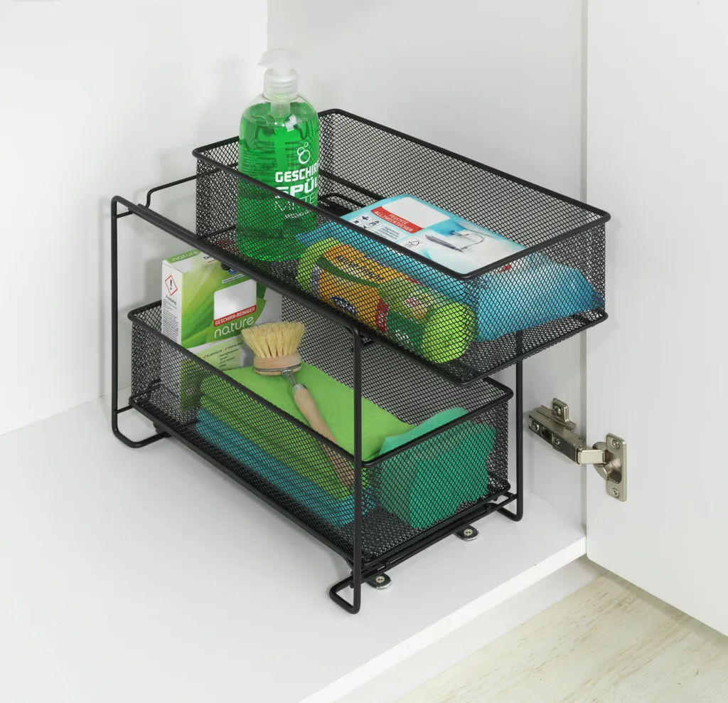 Commode de rangement Gioma Noir avec tiroirs - Bibliothèque moderne - 8
