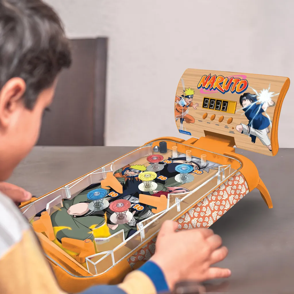 Flipper de table Naruto avec score numérique et lumières LED actives - 6