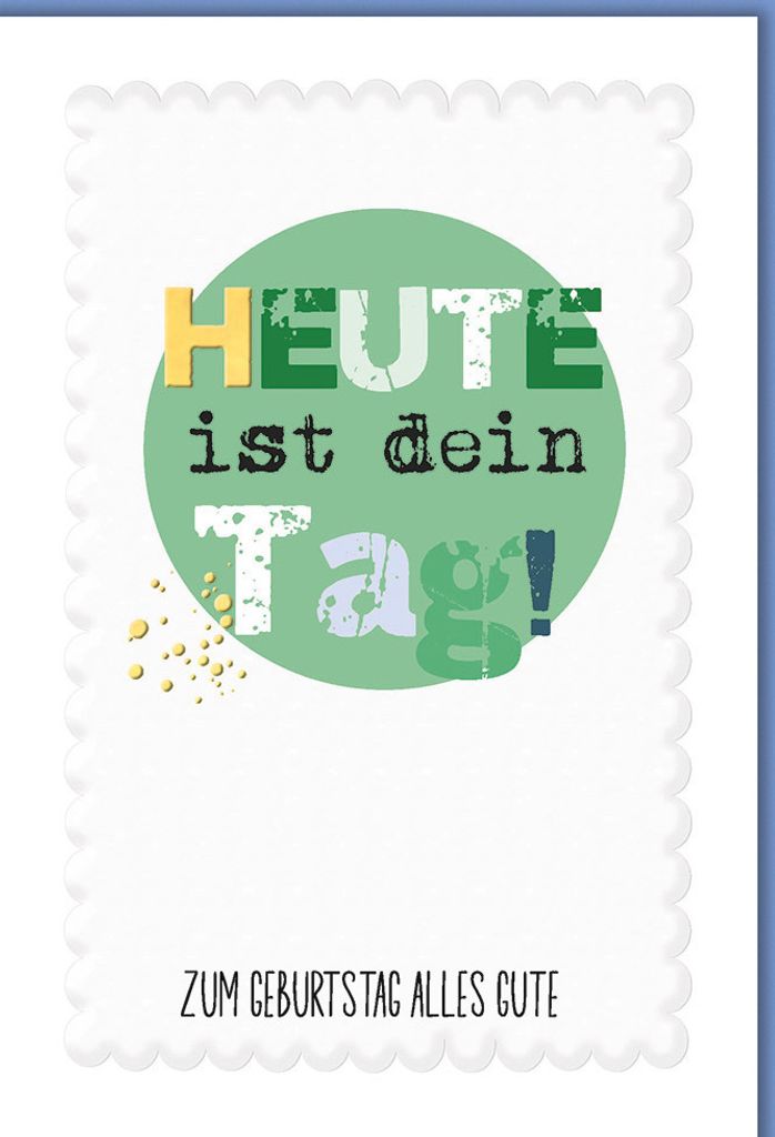 Geburtstag - Karte mit Umschlag - Dein Tag Button