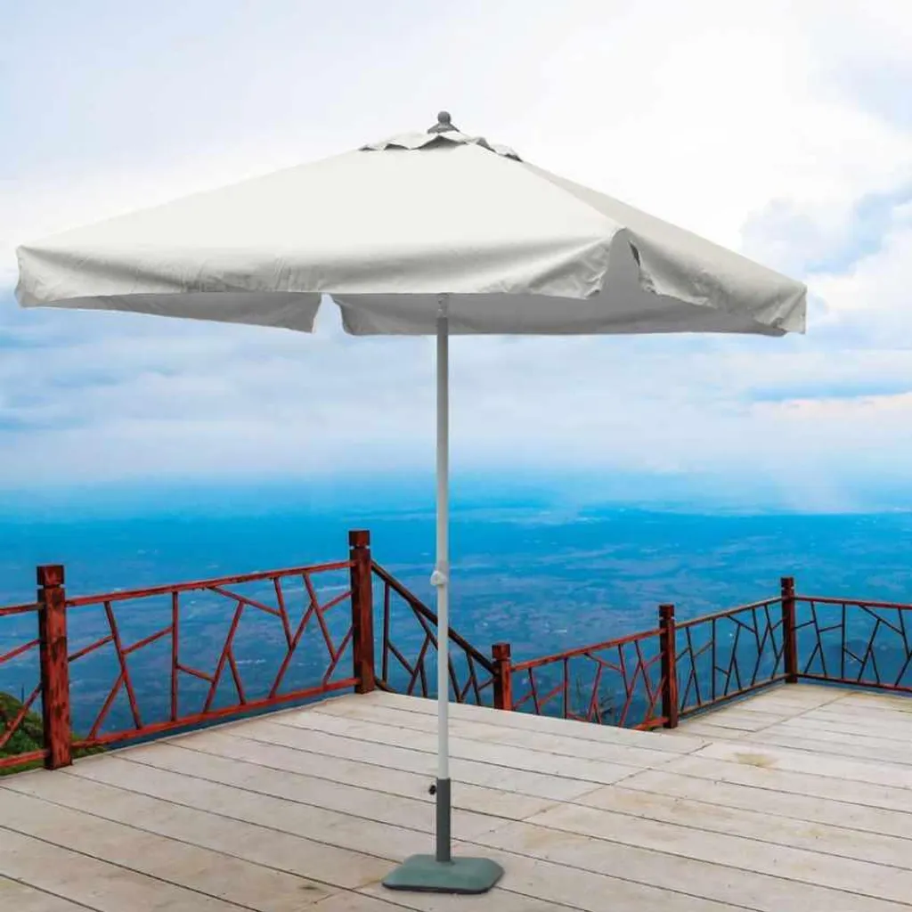 Parasol de Jardin Plutone 2x2m en Aluminium - Mât Central Carré Pro - 4