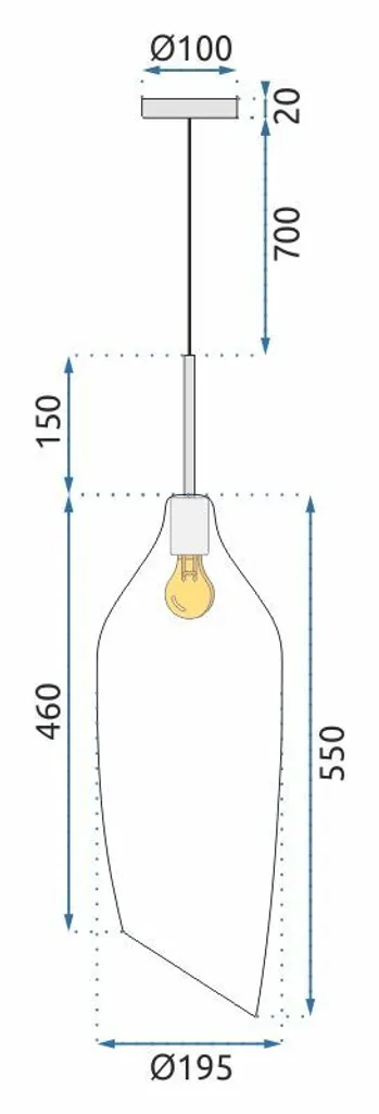 Suspension Toolight APP892-1CP en verre transparent style moderne chic
