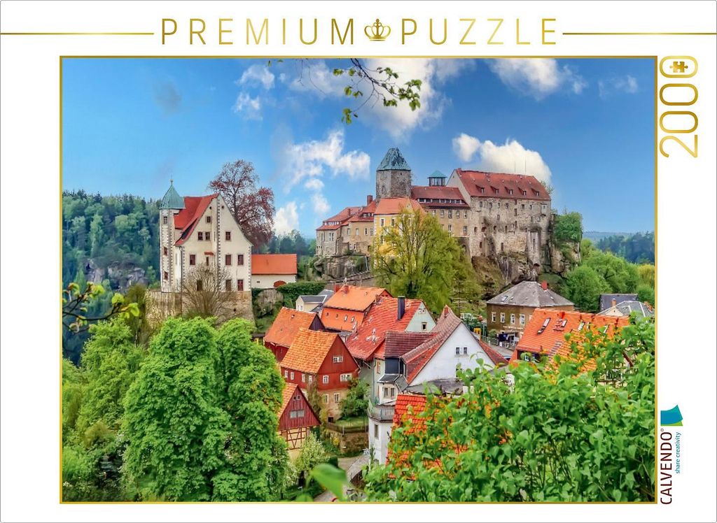 CALVENDO Puzzle Burg Hohnstein in der Sächsischen Schweiz | 2000 Teile Lege-Größe 90x67cm Foto-Puzzle für glückliche Stunden