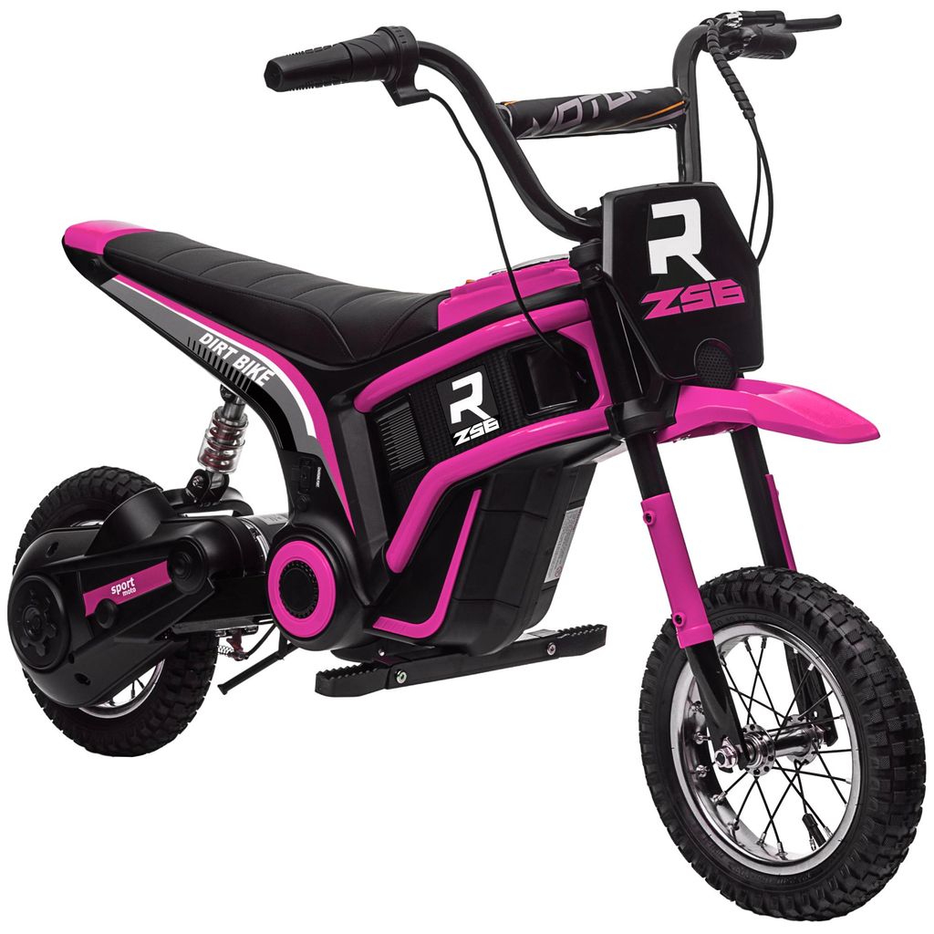 Elektro-Motorrad fš¹r Kinder. 24V Kindermotorrad mit Hupe. Leuchte. mit Drehgriff-Gashebel. 8-16 km/h. 8-12 Jahre. Rosa