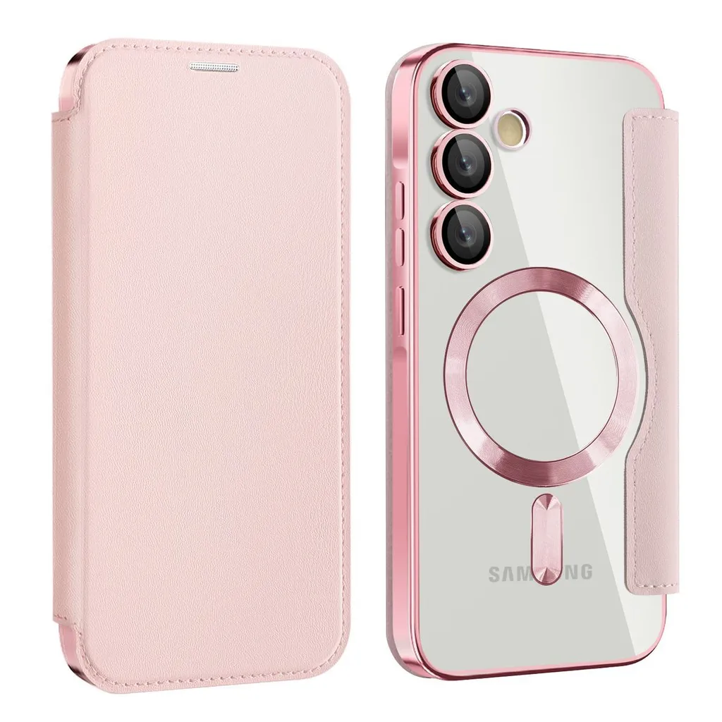 Custodia Samsung A35 MagSafe Rosa: Protezione Fotocamera e Portacarte - 2