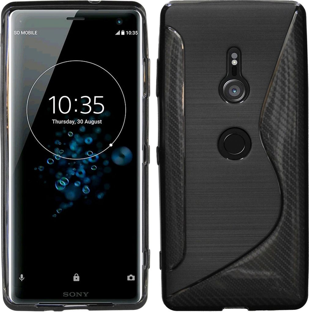 Sony Xperia XZ3 Handy Silikon Schutzhülle Cover Case Schwarz
