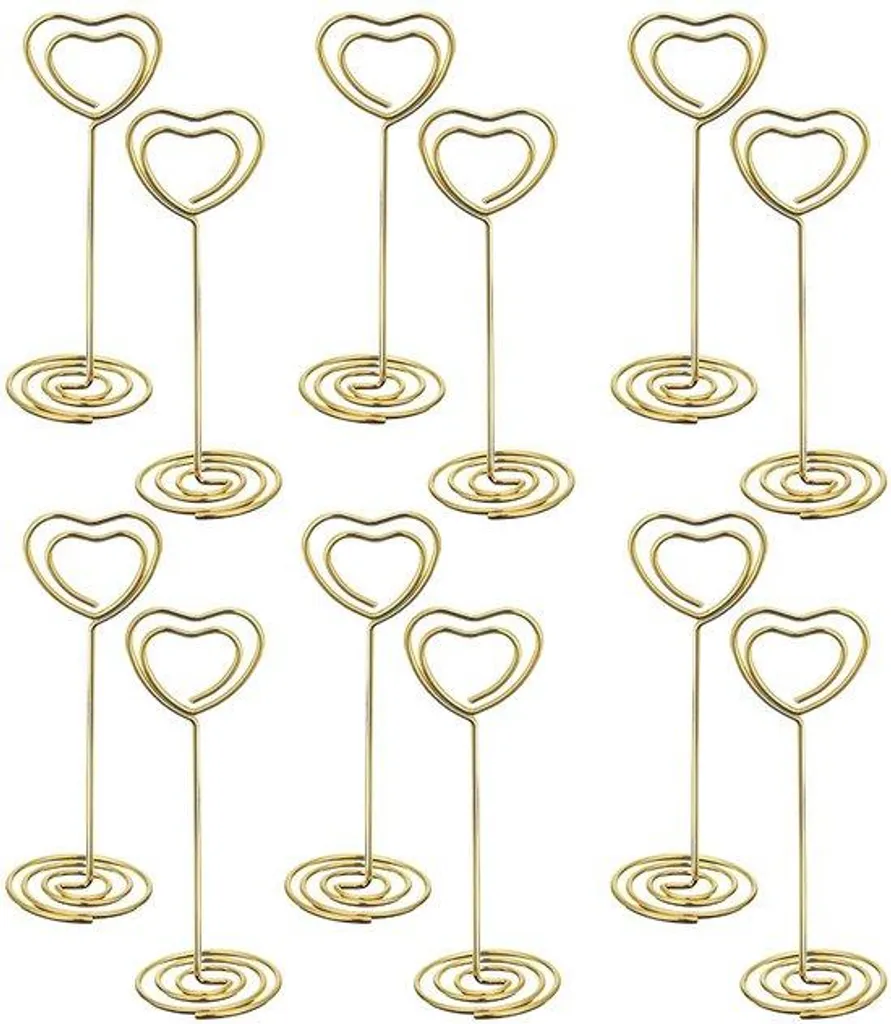Support pour photos et porte-noms en spirale, lot de 12 accessoires