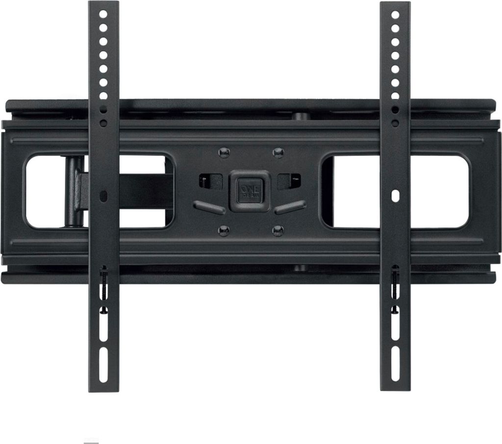 A black TV wall mount is shown against a white background.