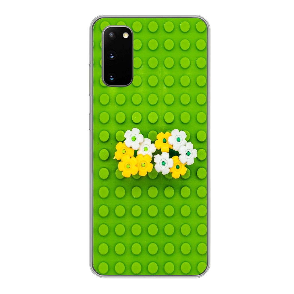 MuchoWow Handyhülle Schutzhülle Hülle für Samsung Galaxy S20 Unterlage mit Blumen Silikon Softcase Handy Hülle - Bild