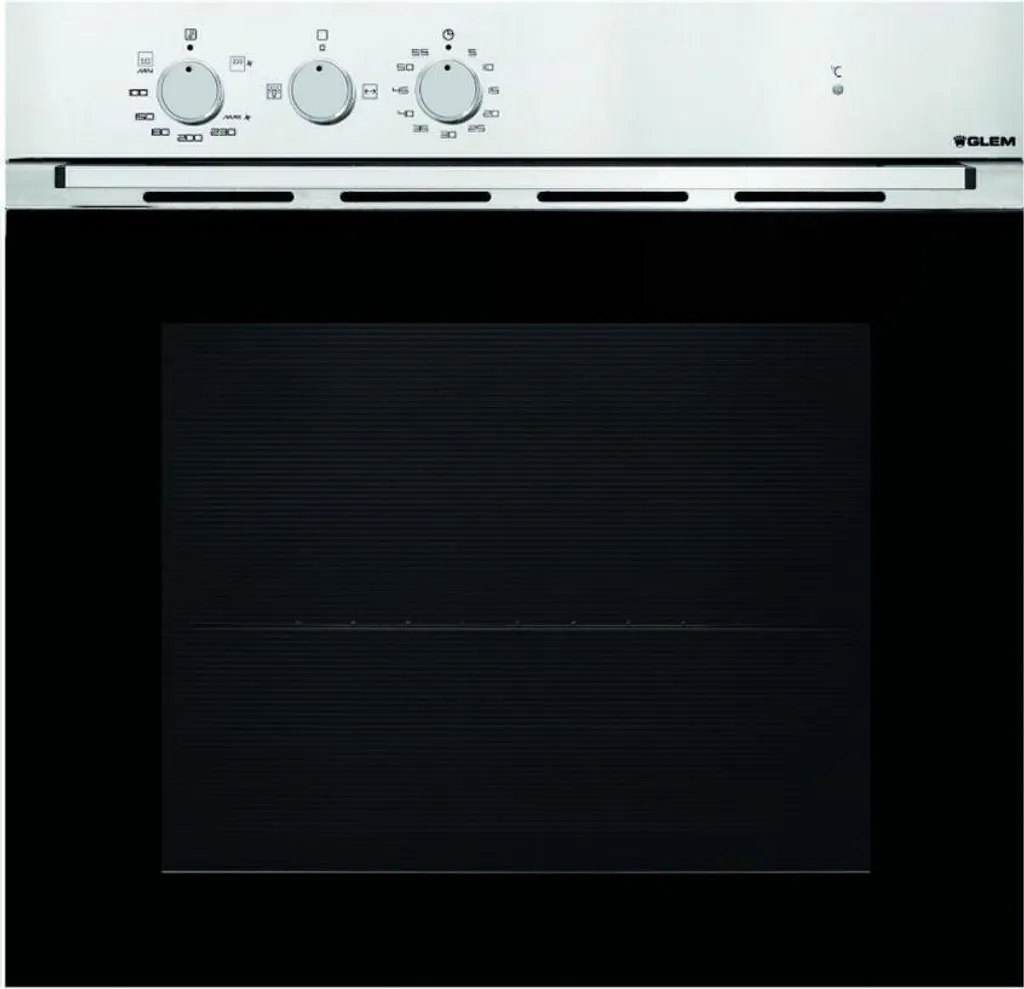 Four Glem GFMG51IX : nettoyage facile grâce à l'émail lisse Inox 53L