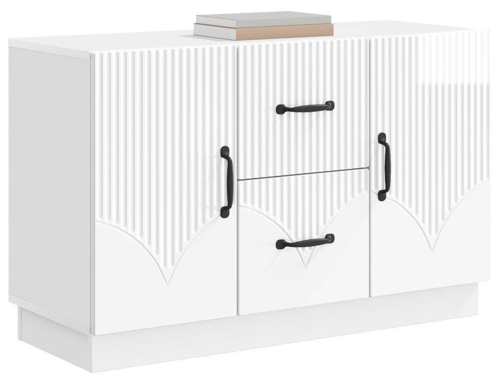 Maison Exclusive - Sideboard Hochglanz Weiß 89 x 34,5 x 57 cm Holzwerkstoff