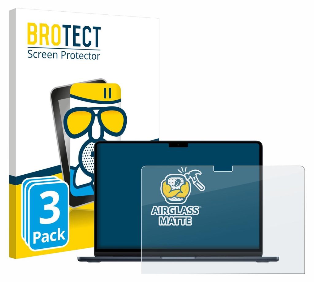 3x BROTECT Entspiegelungs Schutzglas für Apple MacBook Air 13" M5 2026 Schutzfolie Panzer Folie Glas Display Schutz matt