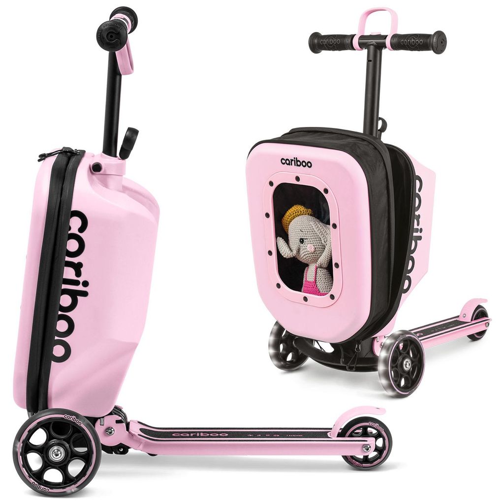 Dreirad-Roller mit Koffer Cariboo iTravel (rosa) Produktbild 
