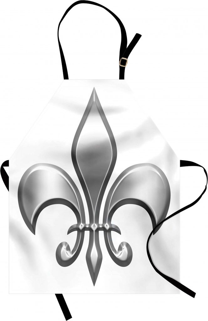 ABAKUHAUS Fleur De Lis Kochschürze, Lily Flower Symbol Adel der Ritter im Mittelalter Europäische Iris Icon, Farbfest Höhenverstellbar Waschbar ...