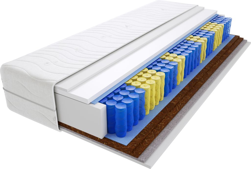 Matratze 85x140 cm Doppelmatratze, H3 & H5 Federkernmatratze, Taschenfederkernmatratze 12 cm Hoch Kokosfaser Rosshaar Hypoallergene, HR-Schaum, Wen...
