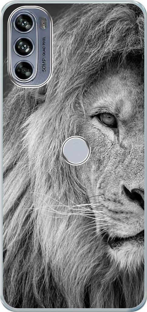 König Design Hülle kompatibel mit Motorola Moto Edge 30 Pro Kunststoff Soft Handyhülle - Handy Case Löwe