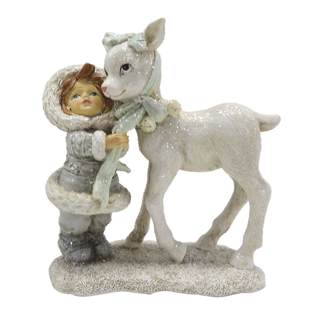 Clayre & Eef figúrka Dieťa 13 cm biela Polyresin Obrázok produktu 