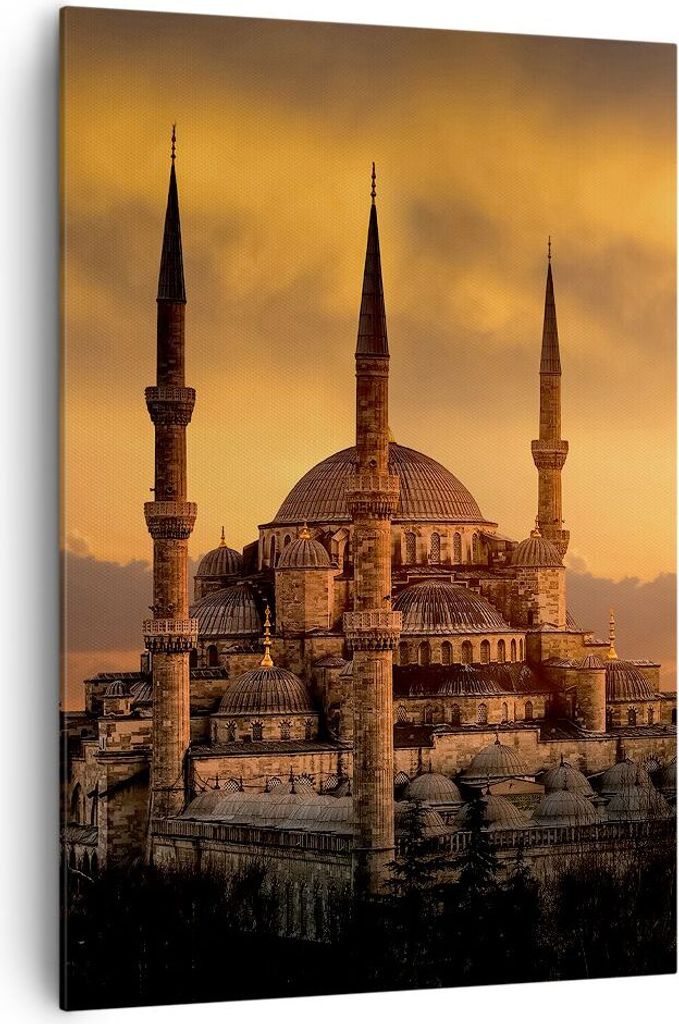 Bild auf Leinwand - Leinwandbild - Einteilig - Sonnenuntergang istanbul türkei reise - 70x100cm - Wand Bild - Wandbilder - Leinwanddruck - Wanddek...