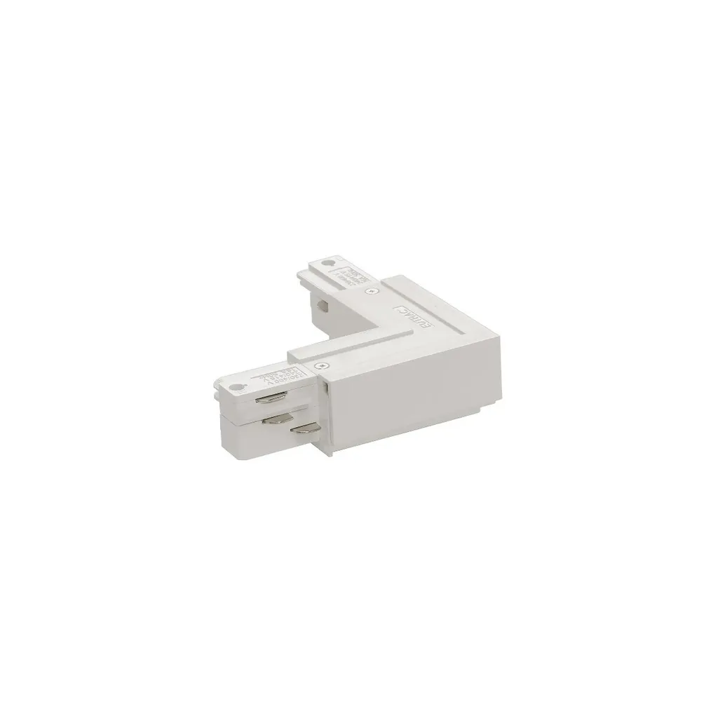Raccord d'angle en L pour rail triphasé EUTRAC blanc trafic terre externe - 3