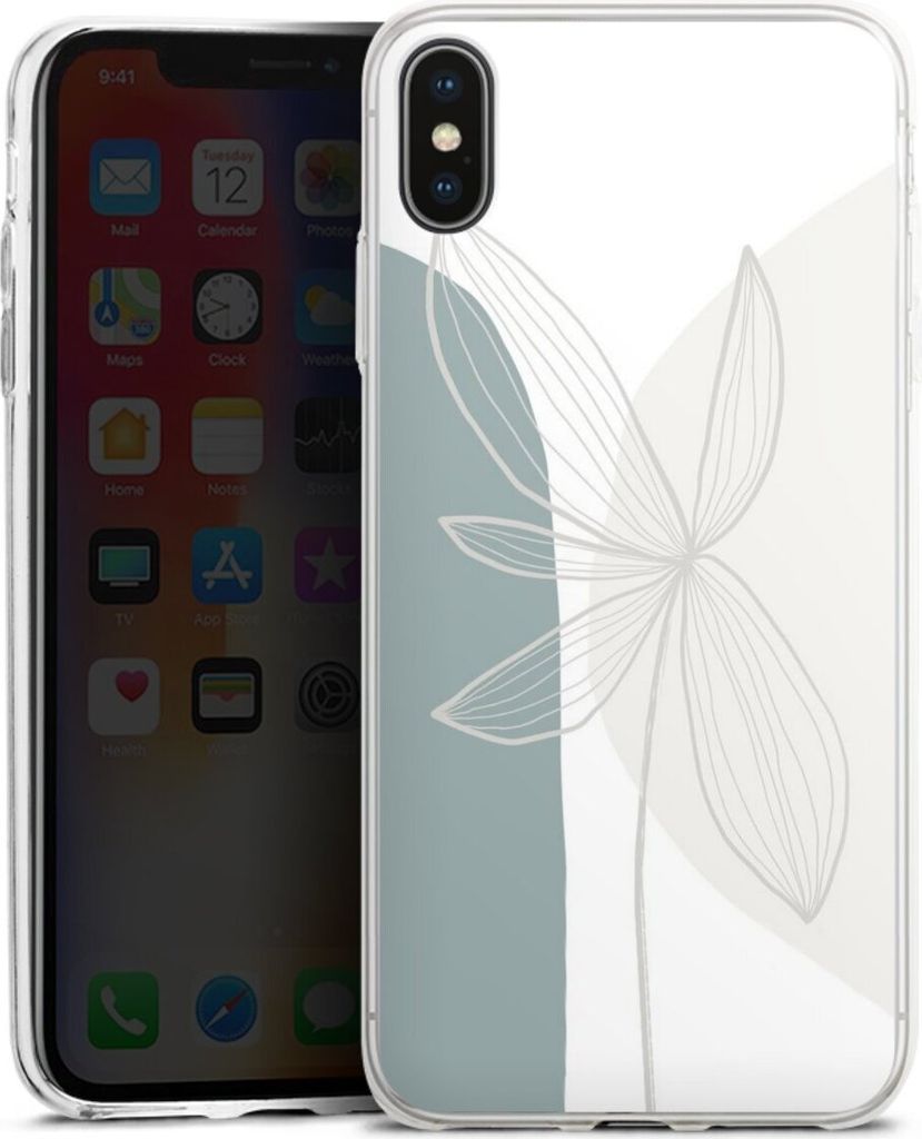 DeinDesign Slim Hülle für Apple iPhone Xs Max Silikon Case Ultra Dünn Handyhülle Blume Boho Pastell