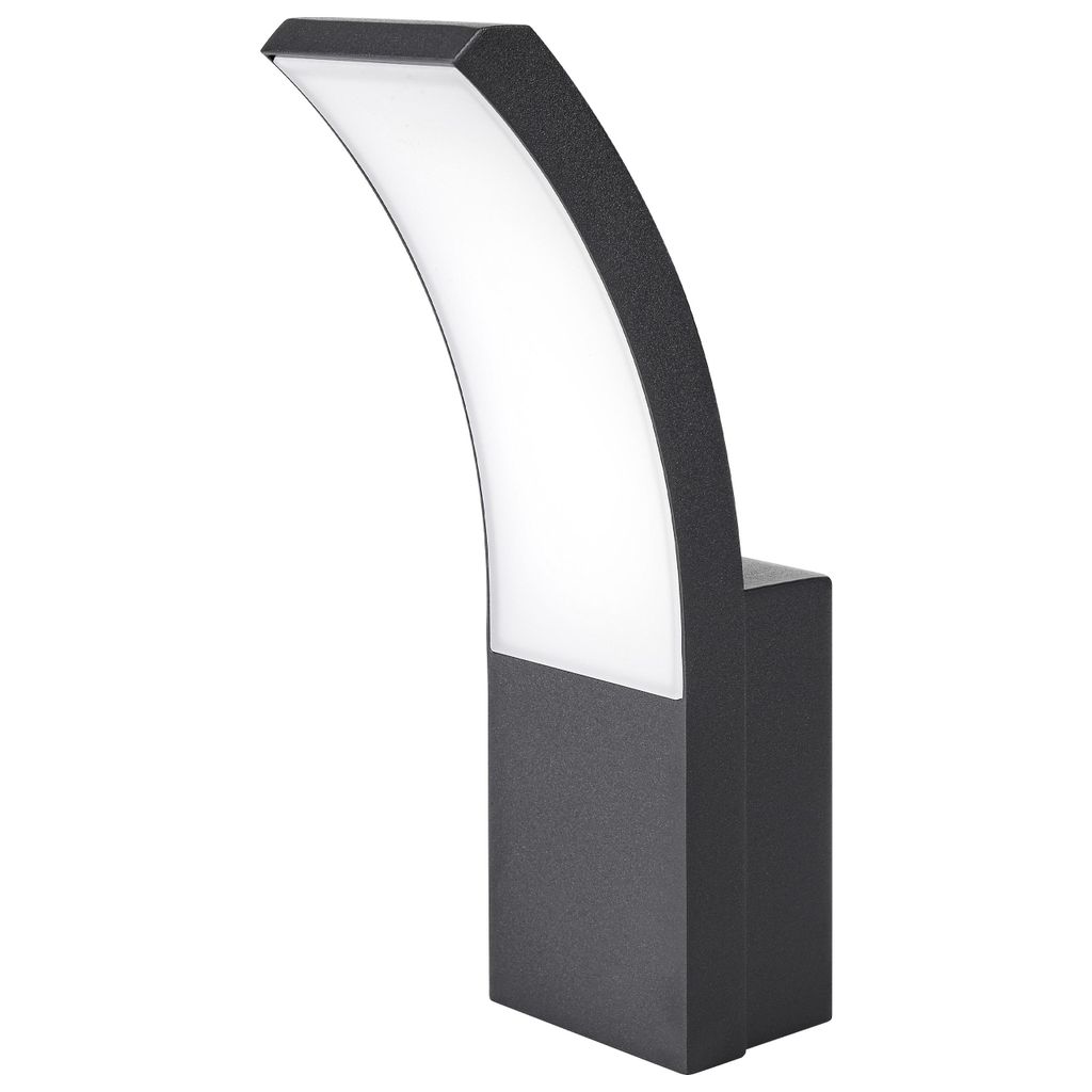 MasterLED Wandleuchte Außen LED 9W Neutralweiß Schwarz gebogen Aluminium Wandlampe Fassadenleuchte